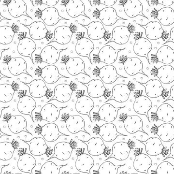 Beetroot Vegetables seamless pattern. Vegetarian healthy bio food background, 스톡 일러스트