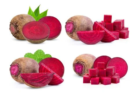 Beetroot vegetables on white background Stock Photos