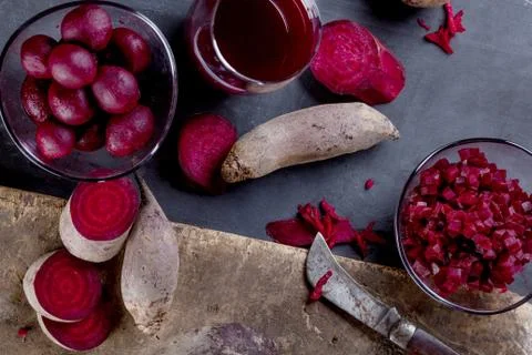 Beetroots products Stock Photos