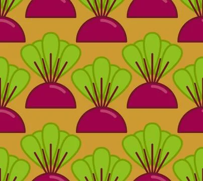 Beets grow seamless pattern. Vegetable on garden background Illustrazione stock