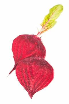 Beets with leaves isolated on white background Stock Photos