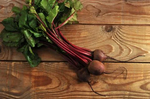 Beets - raw vegetables with tops Stock Photos