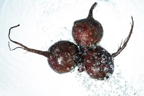 Beets Water Splash Stock Photos