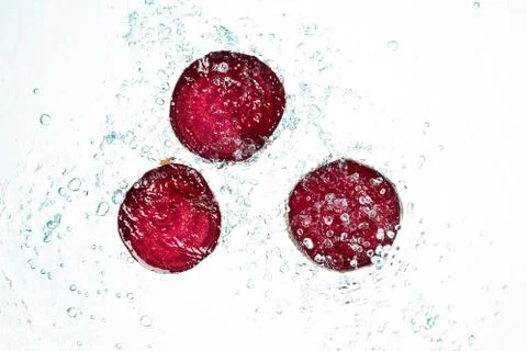 Beets Water Splash Stock Photos