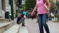 Beggar and people on the street in Athens, Greece HD Footage