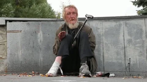 Beggar beg passers Vidéo 12185843