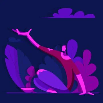 Beggar begging Stock Illustration
