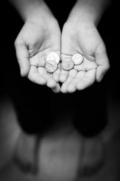 Beggar boy hands Stock Photos