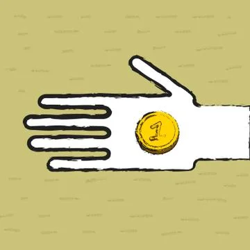 Beggar hand Stock Illustration