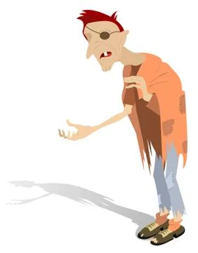 Beggar Stock Illustration