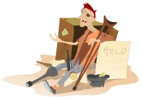 Beggar Illustrazione stock