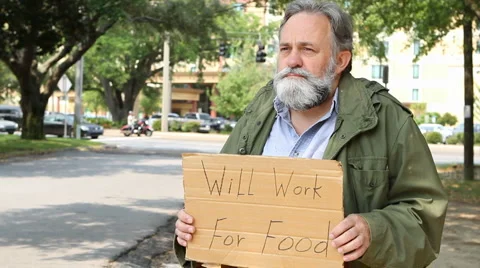 Beggar Man Stock Footage 4681886