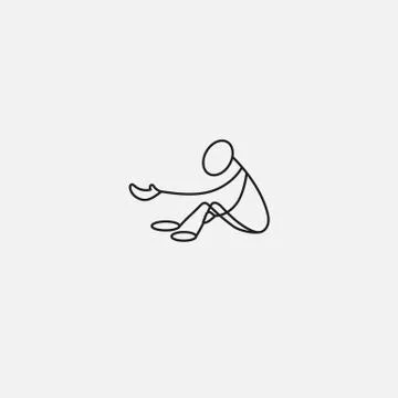 Beggar stick man Stock Illustration