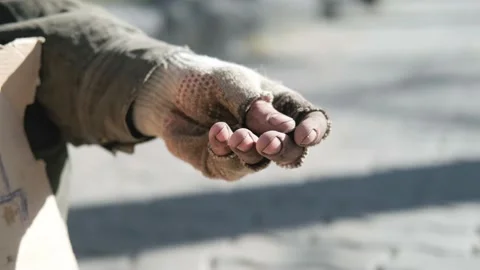 The beggar's hand. Coin in hand. Stock Footage 209493955