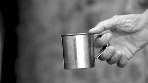 BEGGER HAND WITH CIRCLE SUBMIT ALMS Stock Footage 134465034