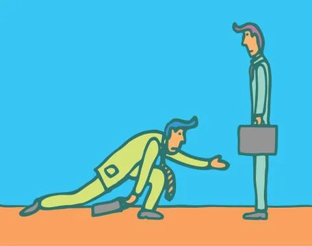 Begging for business Stock Illustration