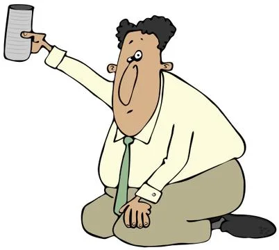 Begging businessman Stock Illustration