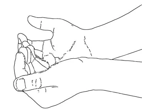Begging hands (outline drawing) Stock Illustration