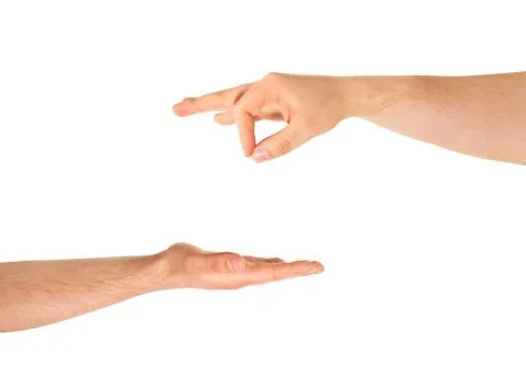 Begging for help hand gesture isolated Stock Photos