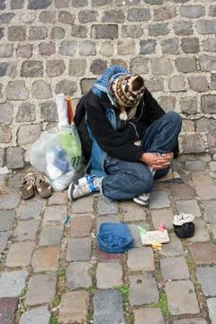 Begging for money Stock Photos