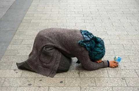 Begging for money Stock Photos
