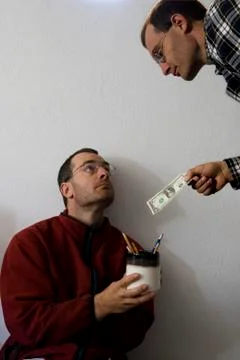 Begging twin Foto stock