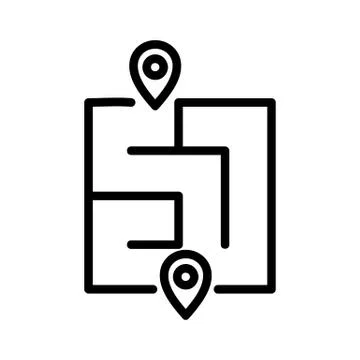 Begin and end of maze icon vector outline illustration Stock Illustration