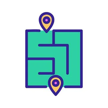Begin and end of maze icon vector outline illustration Illustrazione stock