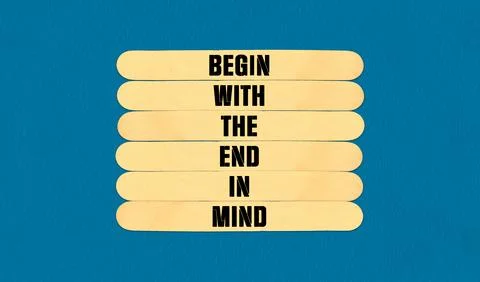 Begin in End of Mind Symbol. Concept word Begin With The End In Mind on bea.. Stock Illustration