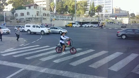 Begin - Kaplan Street Junction, Tel-Aviv Israel Stock Footage 82302972