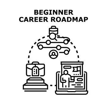 Beginner career roadmap planning professional development path Stock Illustration