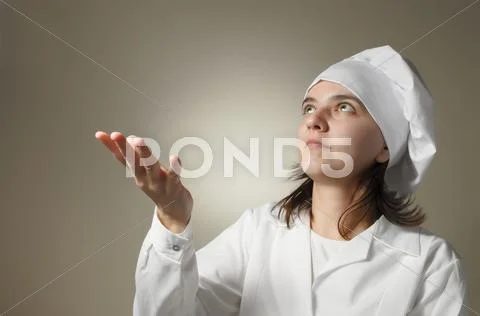 Beginner chef waiting for a miracle Stock Photos