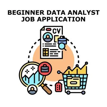 Beginner data analyst job application concept illustration Stock Illustration