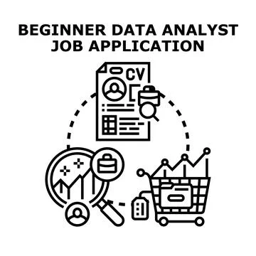 Beginner data analyst job application concept illustration Stock Illustration