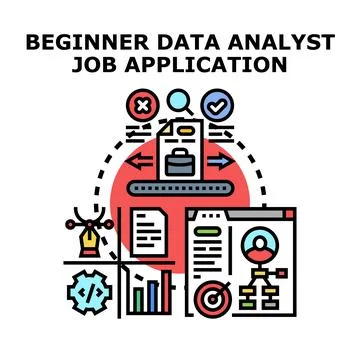 Beginner data analyst job applying process Stock Illustration