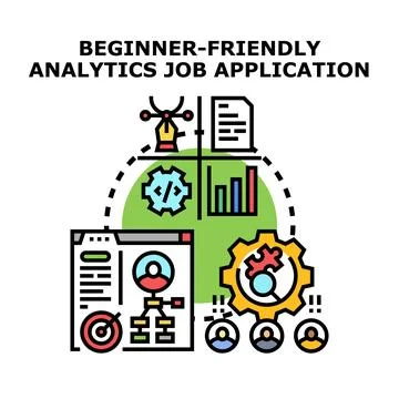 Beginner friendly analytics job application process concept Illustrazione stock