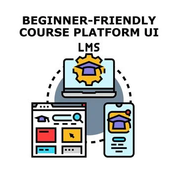 Beginner friendly course learning platform interface design Stockillustratie