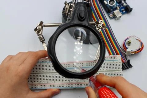 Beginner get started with electronics Stock Photos