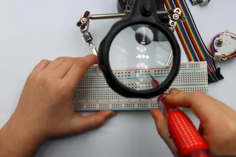 Beginner get started with electronics Stock Photos