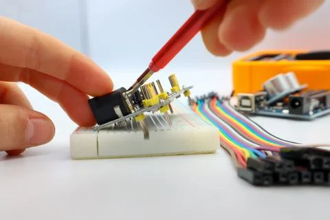 Beginner get started with electronics Stock Photos
