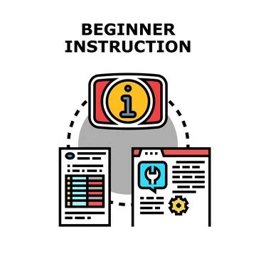 Beginner instruction concept providing knowledge and guidance Stock Illustration