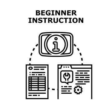 Beginner instruction concept providing knowledge and guidance Stock Illustration