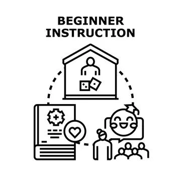 Beginner instruction for learning new skills and concepts 库存插图