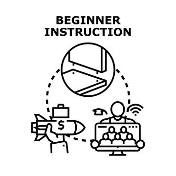 Beginner instruction vector concept for education and new business Ilustración de archivo