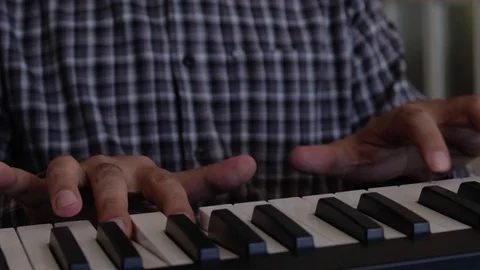 Beginner Playing Keyboard Stock Footage 118503992