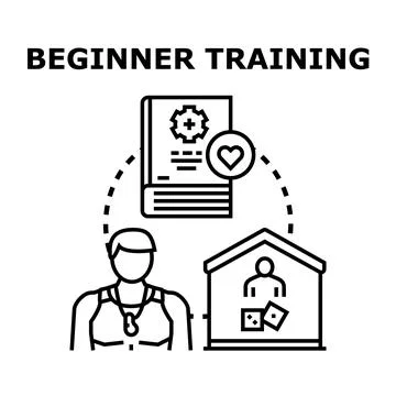 Beginner training concept educating new skills development Stock Illustration