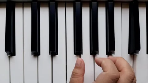 A beginner tries to play the piano	 Stock Footage 284444286