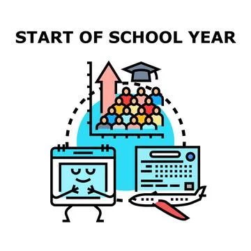 Beginning academic year planning students education concept Stock Illustration