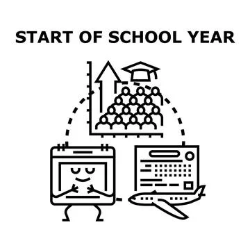 Beginning academic year planning students education concept Stock Illustration