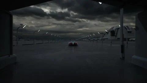 Beginning of a Amazing sci-fi car race on a colony planet Video stock 260499083